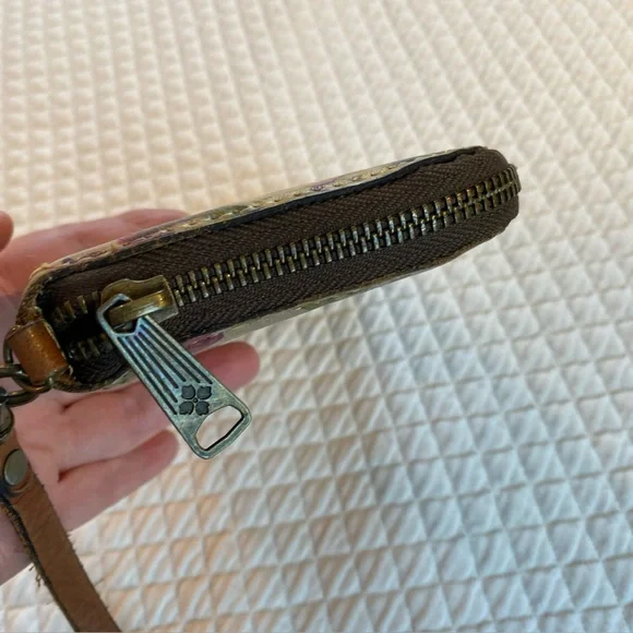 Patricia Nash Antique Rose Leather Wristlet Zippered Wallet 7.6”x4.5” - Picture 3 of 10